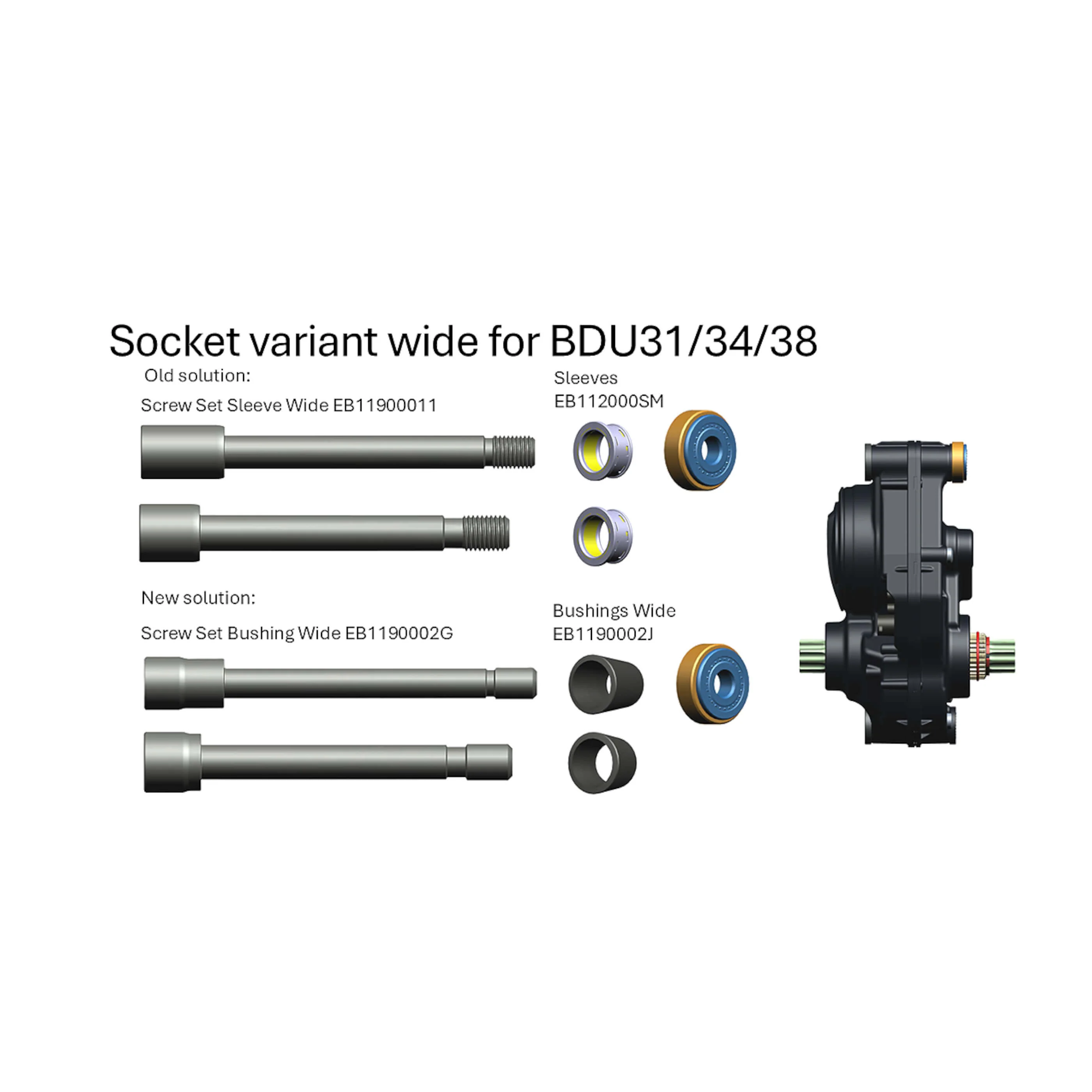 Bosch Frame Bushing Kit, Wide (BDU31YY, BDU34YY, BDU38YY) - Image 2