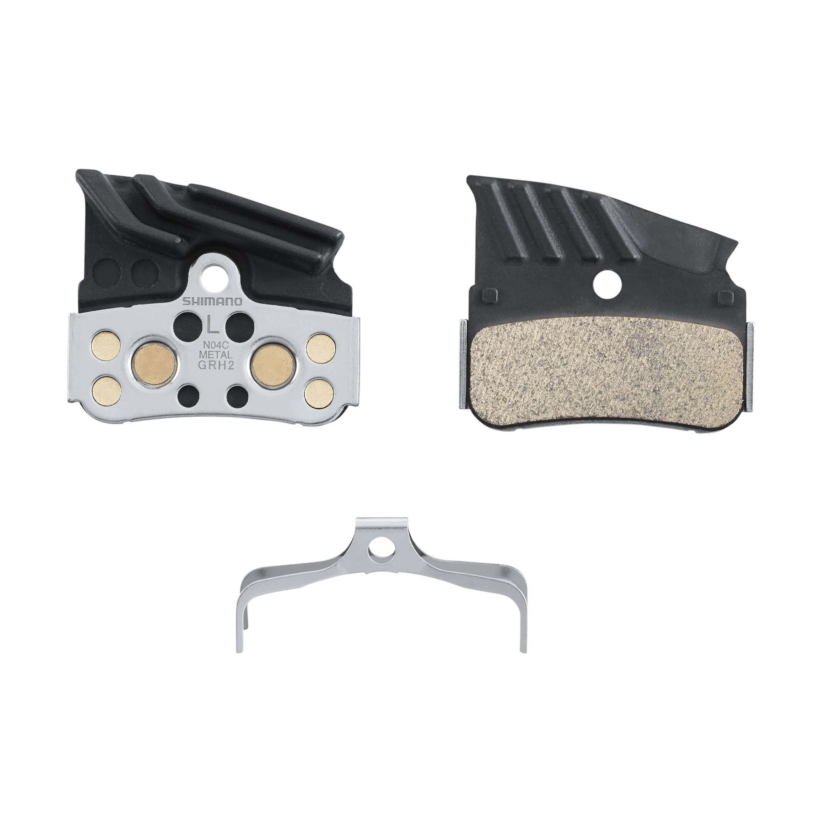 Shimano N04C Disc Pads and Spring, Alloy/Stainless Back with Cooling Fins, Metal Sintered