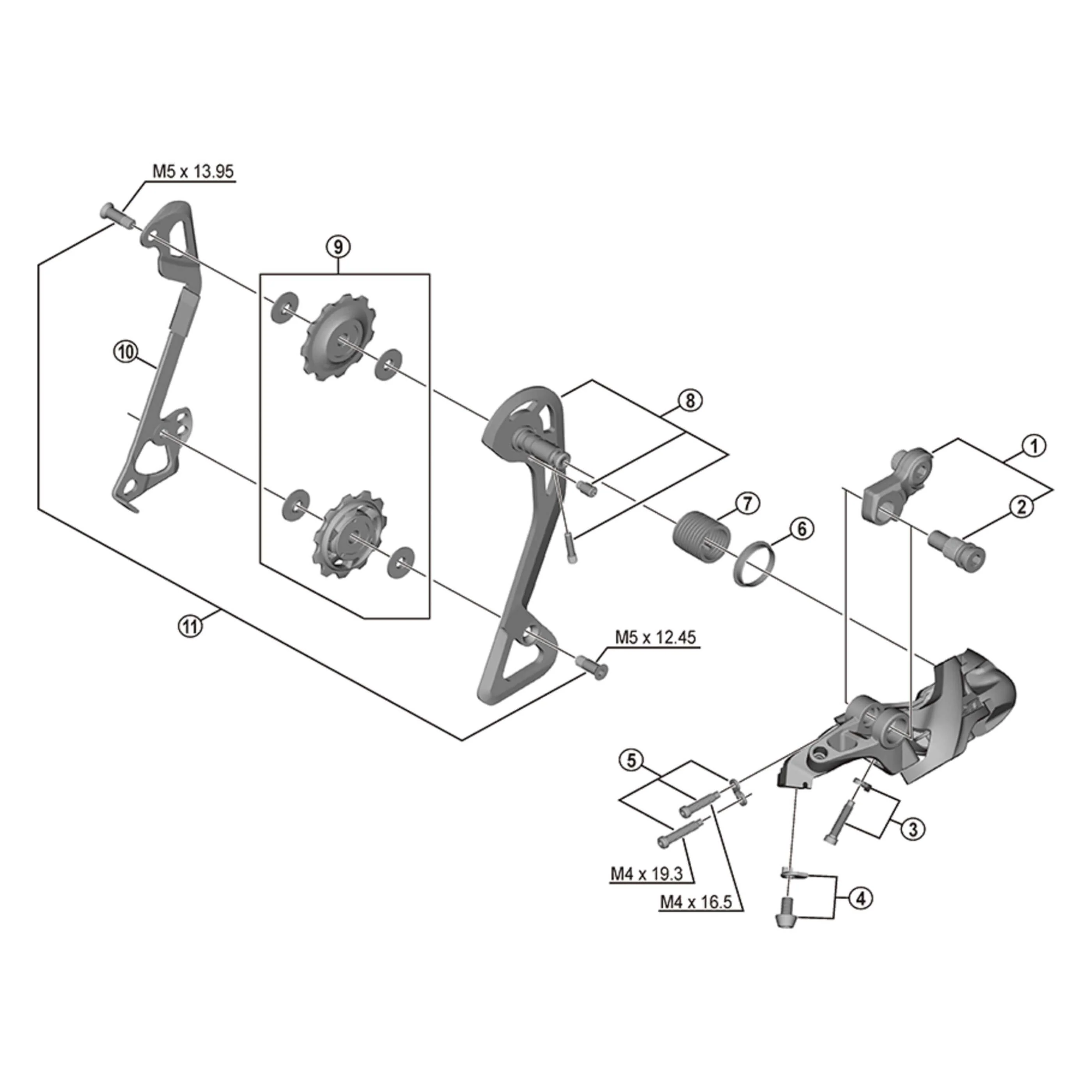 Shimano RD-M592 Guide Pulley Bolt and Tension Pulley Bolt Set