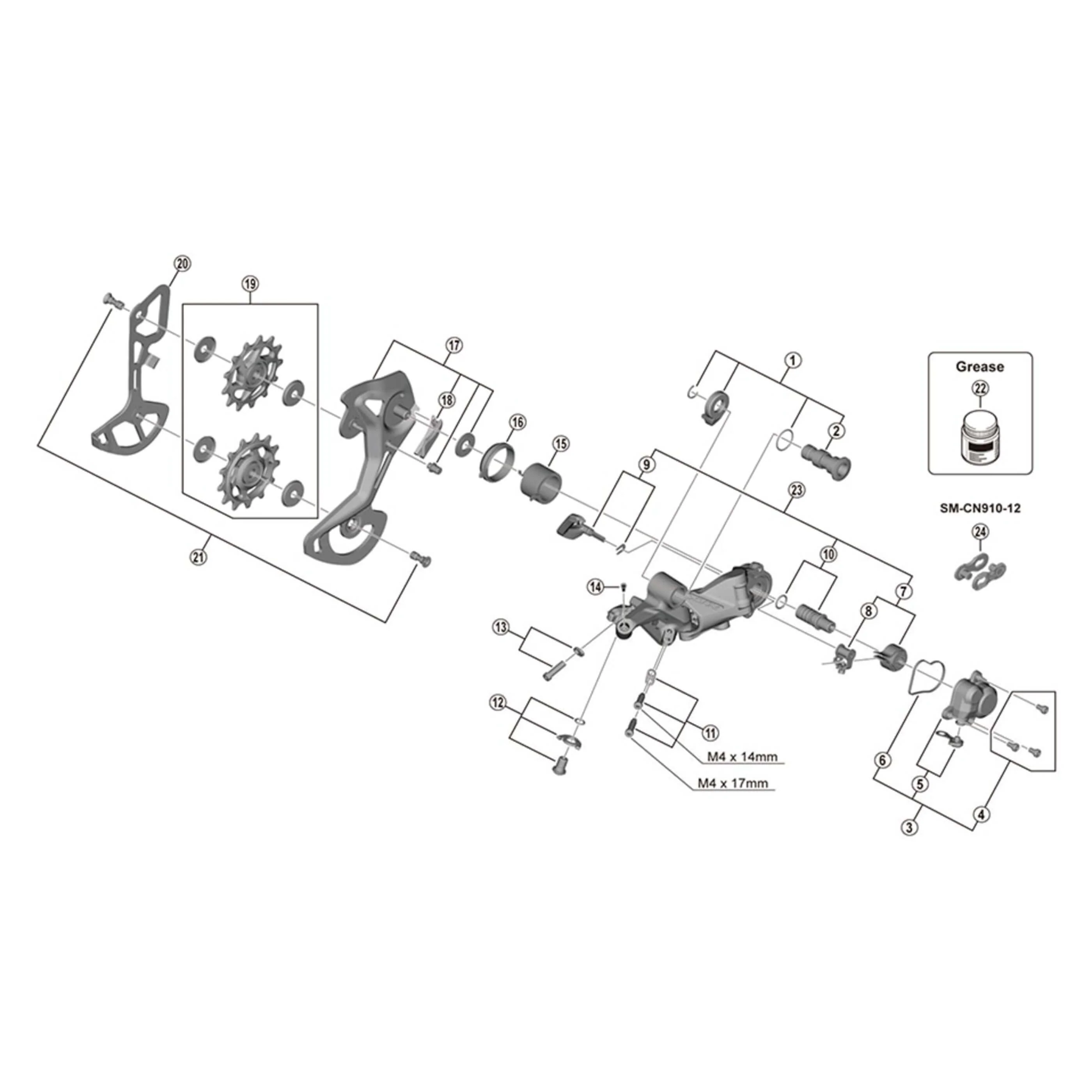 Shimano RD-M9100/M9120 XTR Pulley Set - Image 2
